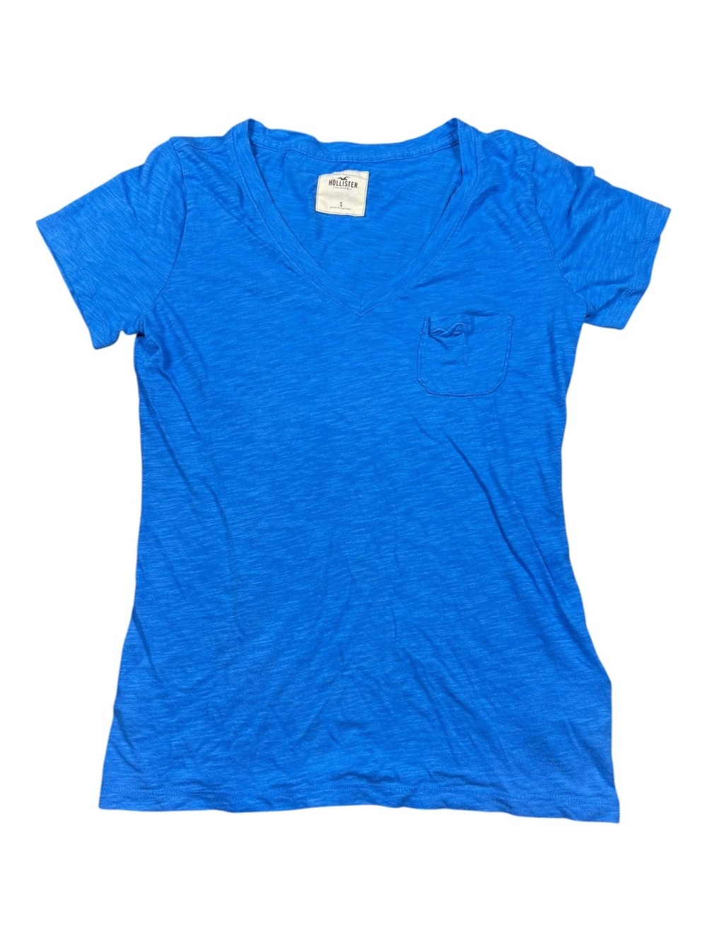 Hollister Blue V-Neck Pocket Tee NWOT